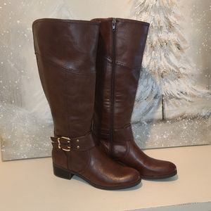 Brown Wide-Calf Riding boot